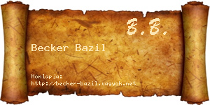 Becker Bazil névjegykártya